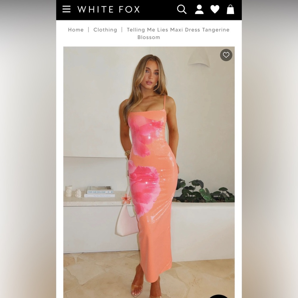 White Fox Boutique Tangerine Blossom Maxi Dress